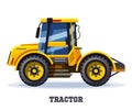Tractor or farm truck, agriculture vector icon