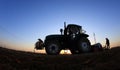 The tractor in farmland farming