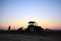 The tractor in farmland farming Royalty Free Stock Photo