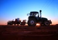 The tractor in farmland farming