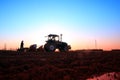 The tractor in farmland farming