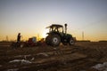 The tractor in farmland farming Royalty Free Stock Photo