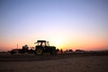 The tractor in farmland farming Royalty Free Stock Photo