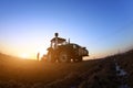 The tractor in farmland farming Royalty Free Stock Photo