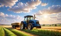 Tractor, tractor in the field Royalty Free Stock Photo