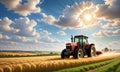 Tractor, tractor in the field Royalty Free Stock Photo