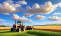 Tractor, tractor in the field Royalty Free Stock Photo