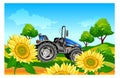 Tractor on field