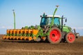 Tractor in the field sow