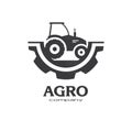 Tractor flat icon element design. Sign or Symbol, logo design for idustrial company or agriculture company. Farm, farming.