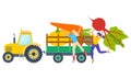 Delivery of Harvesting Vegetables, Farm Vector