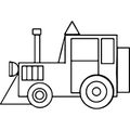 Tractor geometrical kids coloring pages