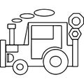 Tractor geometrical kids coloring pages