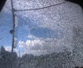 Tractor glass windows chappy hit with stone