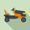 Tractor grass cutter icon, flat style