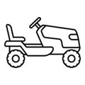 Tractor grass cutter icon, outline style
