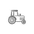 Tractor hand drawn sketch icon.