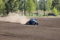 Tractor harrows Royalty Free Stock Photo