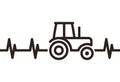 Tractor heartbeat. Farmer symbol Royalty Free Stock Photo