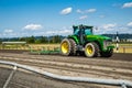 Tractor on horse race track Royalty Free Stock Photo