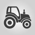 The tractor icon. Agrimotor symbol. Flat