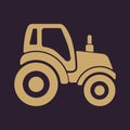 The tractor icon. Agrimotor symbol. Flat