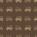 Tractor Icon Seamless Pattern for Farm Royalty Free Stock Photo