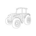 Tractor icon. Simple line element Tractor symbol for templates, web design and infographics. Coloring book for adults and children Royalty Free Stock Photo