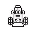 Tractor icon vector isolated on white background, Tractor sign , linear symbol and stroke design elements in outline style Royalty Free Stock Photo