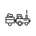 Tractor icon vector isolated on white background, Tractor sign , linear symbol and stroke design elements in outline style Royalty Free Stock Photo