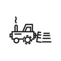 Tractor icon vector isolated on white background, Tractor sign , linear symbol and stroke design elements in outline style Royalty Free Stock Photo