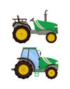 Tractor Icons Set Machinery Vector Illustration