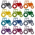 Tractor icons set Royalty Free Stock Photo