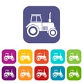 Tractor icons set