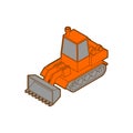 Tractor isometric style isolated. Agrimotor 3d model. bulldozer vector