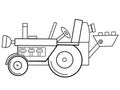 Tractor kids educational coloring page