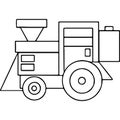 Tractor kids geometrical figures coloring page