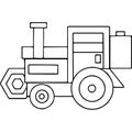 Tractor kids geometrical figures coloring page