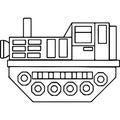 Tractor kids geometrical figures coloring page