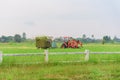 Tractor with lawn mower Royalty Free Stock Photo