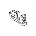 tractor lawn mower isometric icon vector illustration Royalty Free Stock Photo