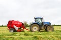 Tractor and lely baler