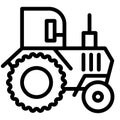 Tractor line icon. Agronomy vector illustration isolated on white. Agricultural outline style design, designed for web Royalty Free Stock Photo