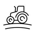 Tractor line icon, outline vector sign, linear style pictogram isolated on white Royalty Free Stock Photo