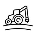 Tractor line icon, outline vector sign, linear style pictogram isolated on white. Symbol, logo illustration Royalty Free Stock Photo