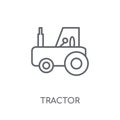 Tractor linear icon. Modern outline Tractor logo concept on whit Royalty Free Stock Photo