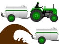 Tractor with liquid manure tanker Royalty Free Stock Photo