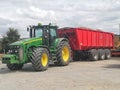 Tractor loaded with potatoes