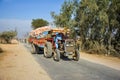 Tractor loaded with rock salt Royalty Free Stock Photo