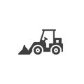 Tractor loader excavator vector icon